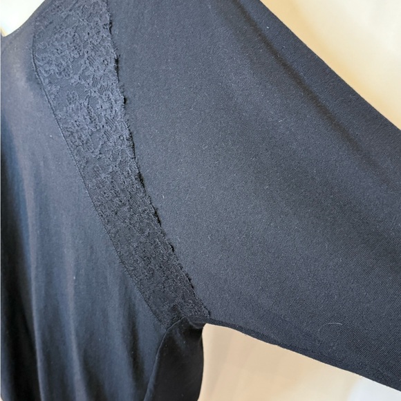 Valentino Cashmere V-neck Draped Sweater with “Heavy Lace” inserts Black Size 38 - Picture 4 of 5